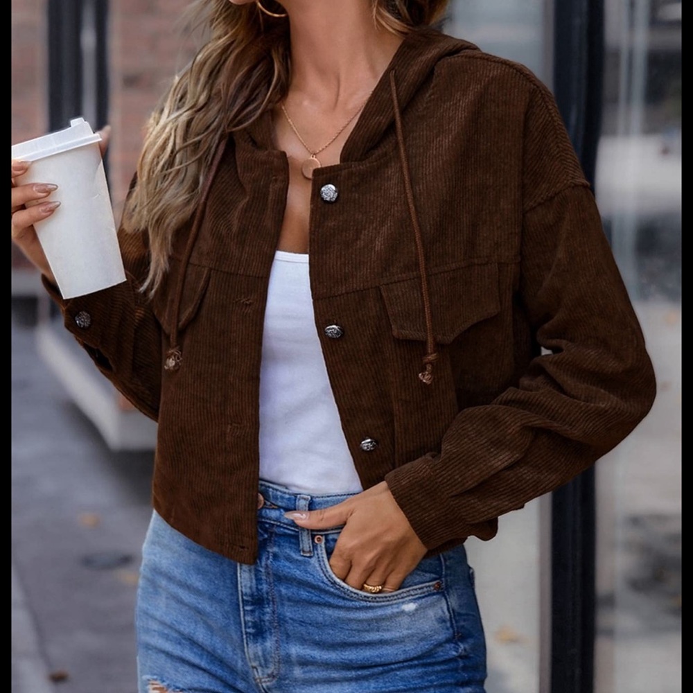 🆕 Brown Corduroy Jacket cropped